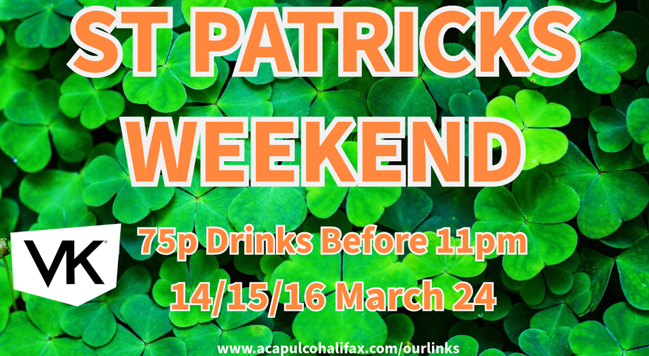 St Patricks Friday Night Party | 15th March