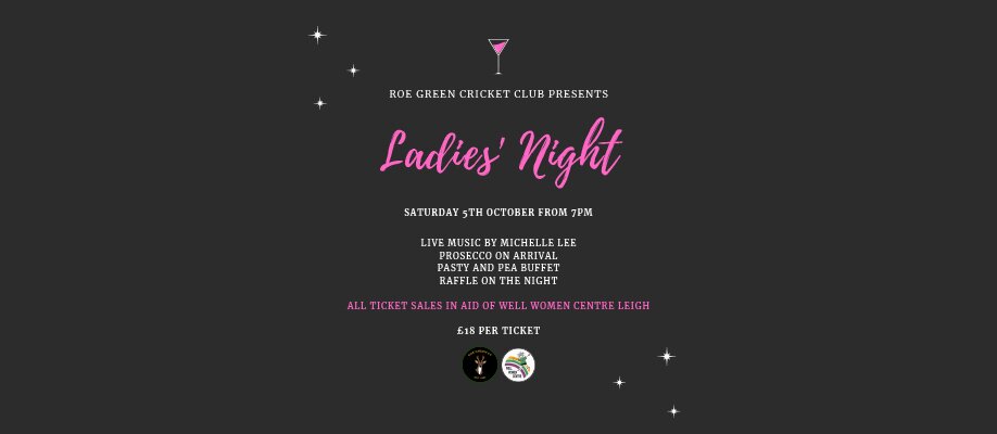 Roe Green Ladies' Night | Saturday 5th October