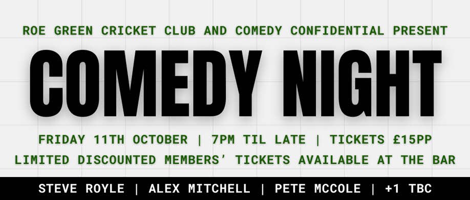 Roe Green Comedy Night | Friday 11th October